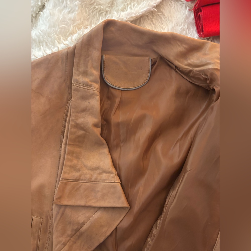 Italian Brown Leather Jacket - Picture 5 of 6